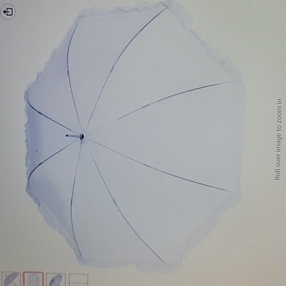 Totes White auto open ruffled stick umbrella special occasion crooked handle NEW - Picture 5 of 11